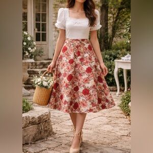 Anthropologie Rachel Antonoff Floral Brocade Skirt Women’s Size 8